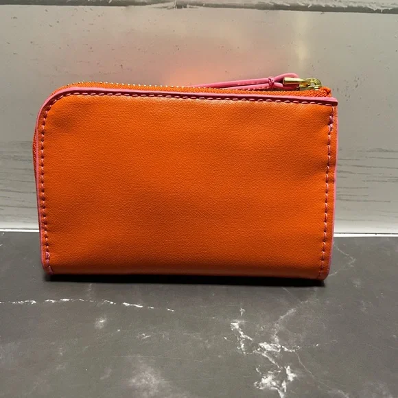 NWT Vera Bradley Orange and Pink Zip Card Pouch in Koi Orange - Picture 2 of 12